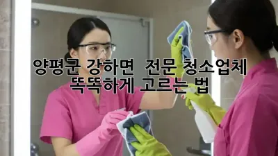 양평군 강하면 🏡 전문 청소업체 똑똑하게 고르는 법! ✨